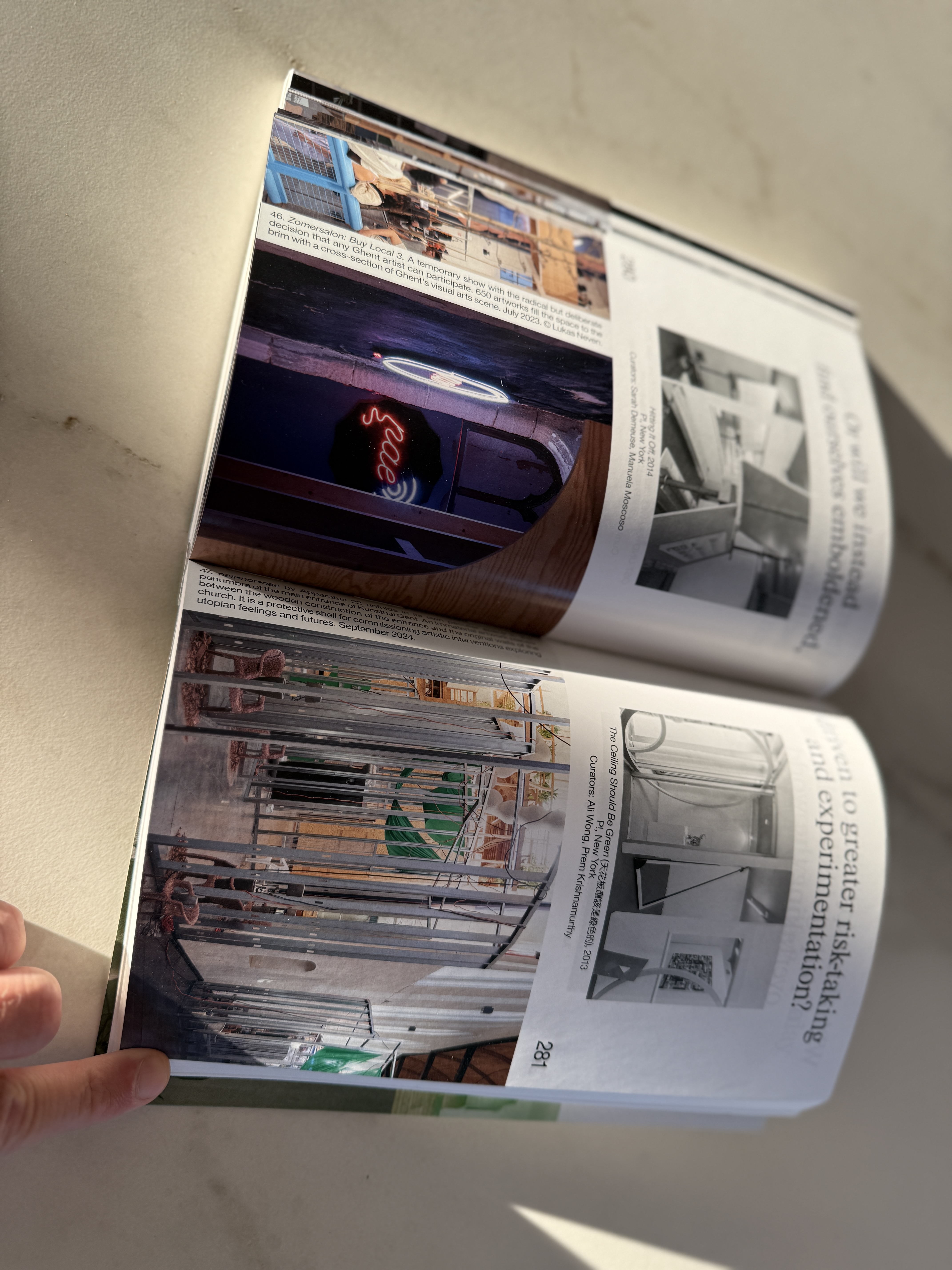 Past Words is a book by designer, writer, and curator Prem Krishnamurthy. It is designed in three parts by designers in New York, Berlin, and Belgium. Mark Foss designed the Kunsthal Ghent section of the book together with Valentijn Goethals for the Endless Exhibition. The Endless Exhibition is a proposal for all exhibitions shown at Kunsthal Gent to remain within the space and rearranged to make room for new works until the artists might need to show the works elsewhere as a way to limit unnecessary trasnportation of artworks and for the works to continue to be on view to the public. The book was launched at KW Institute in Berlin and MoMA Ps1 in New York, along with at Kunsthal Ghent. In 2024 it was awarded the 50 Books, 50 Covers award by AIGA.